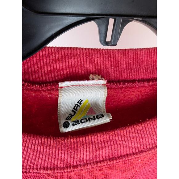 Surf Zone / Russell Athletic Red Sweatshirt 80s Vintage XL Large USA Made - Picture 3 of 5
